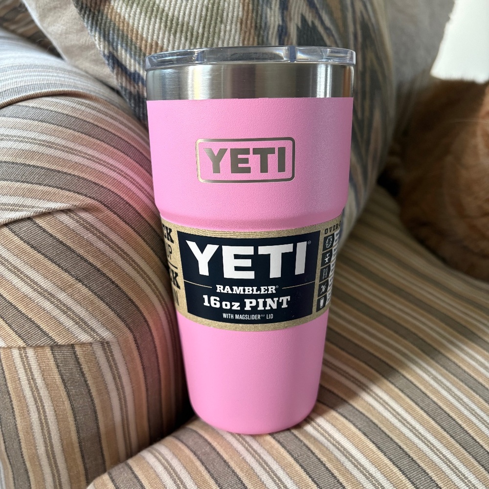 YETI Rambler 16 ounces PINT with magslider lid POWER PINK NWT